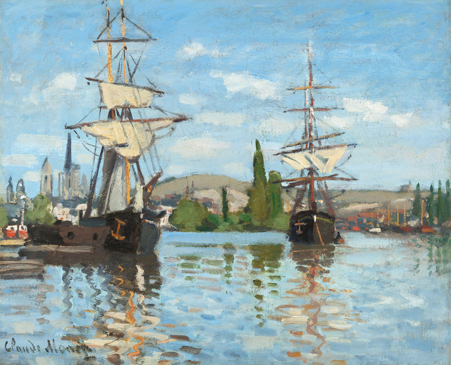 Ships Riding on the Seine, Monet